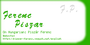 ferenc piszar business card