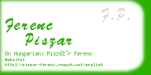 ferenc piszar business card